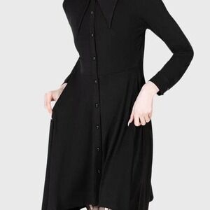 Killstar Morwenna midi black dress stretchy